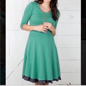 Matilda Jane Joanna Gaines Green Pasture Quarter Sleeve MIDI Dress Size Small